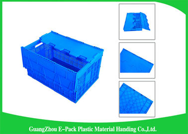 Mesh Collapsible Plastic Containers with Attached Lids / Package Folding Plastic Crates