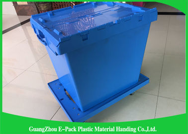 Stackable Plastic Attached Lid Containers Logistic Space Saving Easy Transport