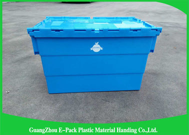 Packaging Distribution Totes With Hinged Lid , Logistic Big Plastic Containers