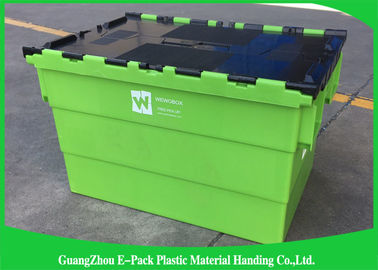 Transportation Turnover Box / Industrial Storage Containers with Plastic Attached Lid