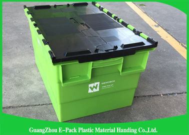 Transportation Turnover Box / Industrial Storage Containers with Plastic Attached Lid