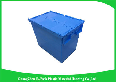 Heavy Duty Moving Stackable Plastic Tote Boxes With Hinged Lids