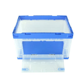 Sides Open 100% Virgin PP Plastic Collapsible Storage Crate For Garment