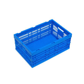600*400*250 mm Virgin PP Plastic Collapsible Crates Solid Bottom Durability