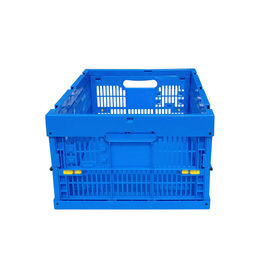600*400*250 mm Virgin PP Plastic Collapsible Crates Solid Bottom Durability