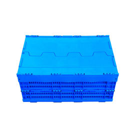 600*400*278 mm Solid Bottom Attached Covers Plastic Collapsible Crates