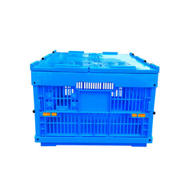 600*400*278 mm Solid Bottom Attached Covers Plastic Collapsible Crates