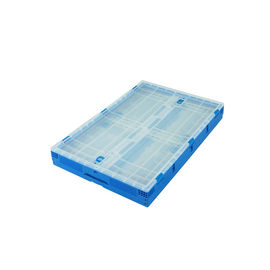 650*440 mm Series Plastic Collapsible Tote Boxes Attached Lids Stacking