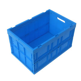 Logo Printing Collapsible Plastic Containers / Folding Storage Crates