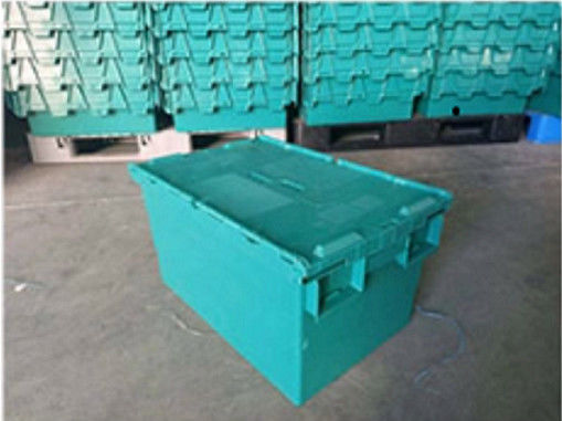 Logistics Movable Plastic Attached Lid Containers Customized Logo