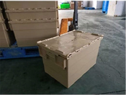 Logistics Movable Plastic Attached Lid Containers Customized Logo