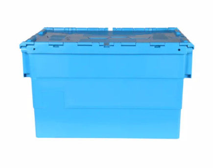 Virgin Plastic Attached Lid Containers Nestable Stackable Moving Tote Box
