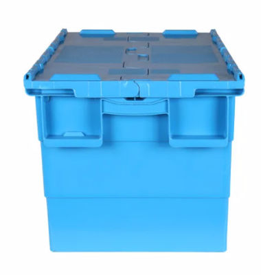 Virgin Plastic Attached Lid Containers Nestable Stackable Moving Tote Box