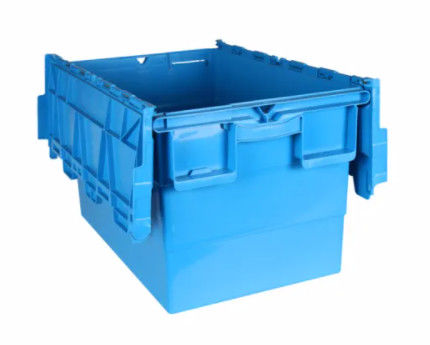 Virgin Plastic Attached Lid Containers Nestable Stackable Moving Tote Box