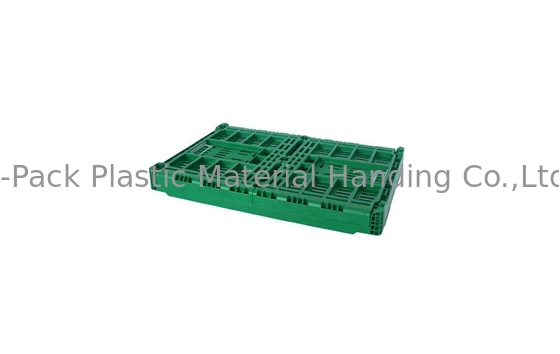 Custom Large Green Collapsible Plastic Crate For Vegetable Fruit Virgin PP Material
