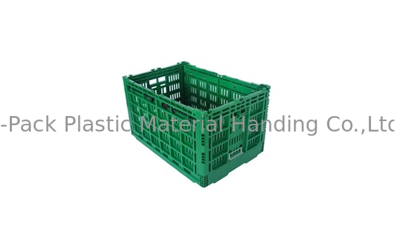 Custom Large Green Collapsible Plastic Crate For Vegetable Fruit Virgin PP Material