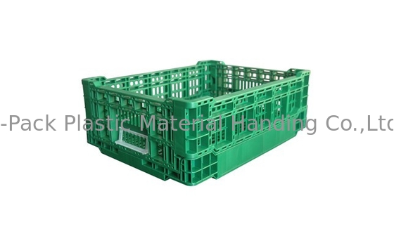 Vegetables Folding Plastic Crate Industrial Fruit Storage Crates 400*300*140mm