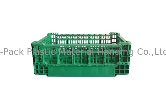Vegetables Folding Plastic Crate Industrial Fruit Storage Crates 400*300*140mm