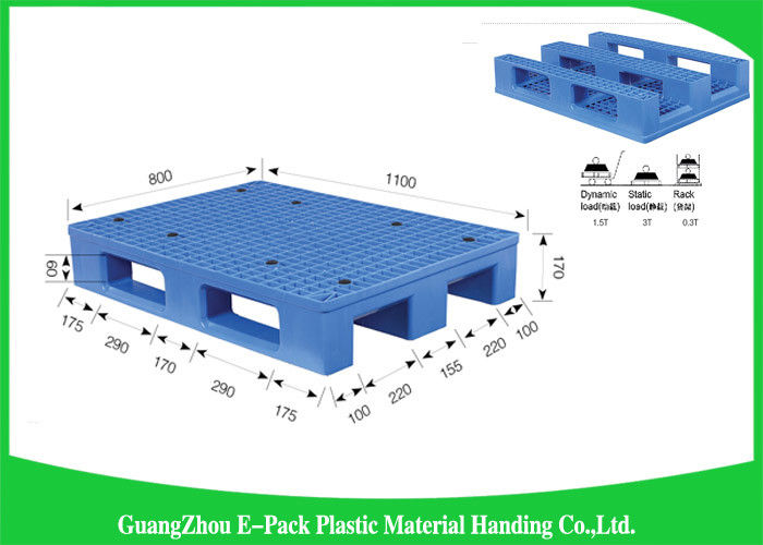 Durable Heavy Duty Plastic Pallets Transport Moving Anti - Slip With Steel Tubes Inside