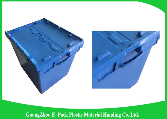 Moving Crate Plastic Attached Lid Containers for Tool , Easy To Clean 75*57*62.5CM