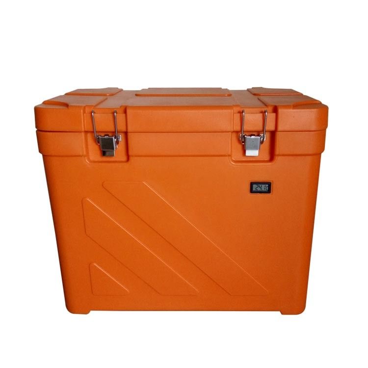 Orange Non - Toxic Plastic Insulated Cool Box , 110L Picnic Cold Storage Box