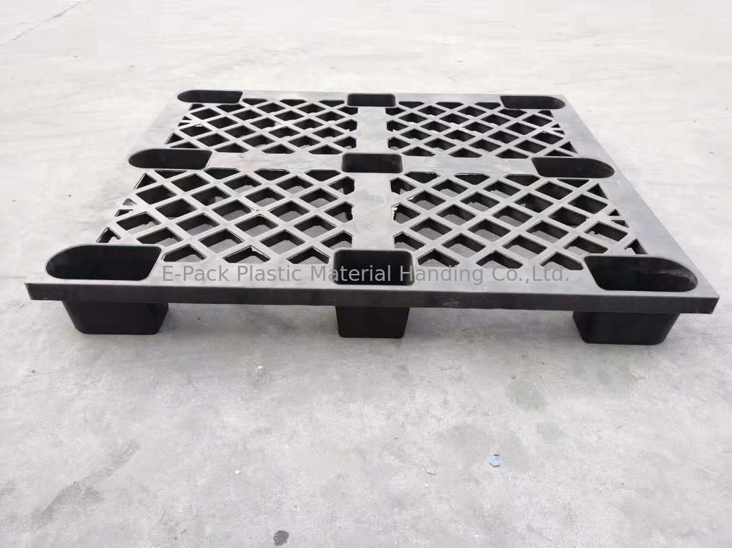 Light Duty Transportation Nesting 1200*1000 mm One-Way Packaging Plastic Pallets Black Color