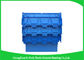Customzized Plastic Moving Boxes Attached Lid Containers For Warehouse