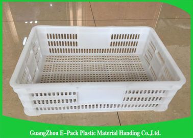 Economic Plastic Stacking Crates , Recyclable Industrial Plastic Crates Space Saving