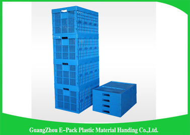 Durable Mesh Ventilated Folding Plastic Crates Portable Stackable 600 * 400 * 400mm