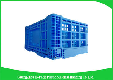 Attached Lids Folding Plastic Crates Big Capacity Transport Moving Eco - Friendly