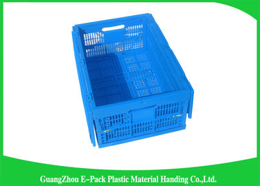 Attached Lids Folding Plastic Crates Big Capacity Transport Moving Eco - Friendly