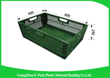 Durable Mesh Ventilated Folding Plastic Crates Portable Stackable 600 * 400 * 400mm