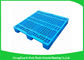 Ventilated Plastic Skids Pallets Single Faced , Euro Blue Plastic Pallets Ventilated Deck