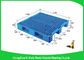 Ventilated Plastic Skids Pallets Single Faced , Euro Blue Plastic Pallets Ventilated Deck