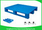 1200 * 800mm Blue Plastic Pallets With Three Runners , Plastic Skids Pallets Virgin HDPE