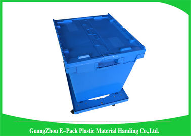 60L Large Plastic Storage Boxes With Lids , Plastic Shipping Containers With Attached Lids