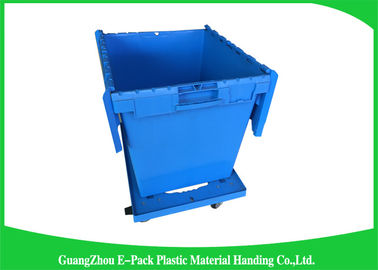 60L Large Plastic Storage Boxes With Lids , Plastic Shipping Containers With Attached Lids