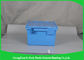 Foldable Large Distribution Plastic Attached Lid Containers Environmental Protection Blue
