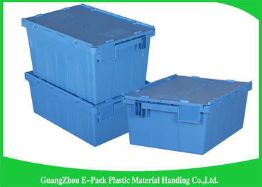 Euro Nestable Heavy Duty Plastic Storage Containers , Plastic Box With Hinged Lid Leakproof