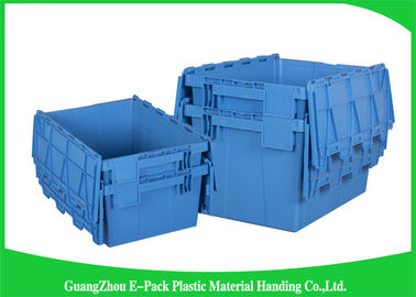 60L Plastic Attached Lid Containers Heavy Duty Stackable Moving 600 * 400 * 365mm