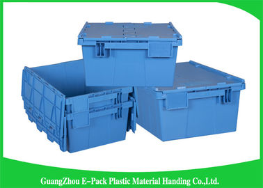 60L Plastic Attached Lid Containers Heavy Duty Stackable Moving 600 * 400 * 365mm