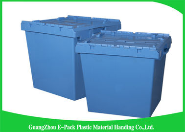 Nesting Logistic Heavy Duty Storage Boxes , Plastic Storage Bins With Hinged Lids