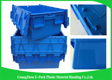 600 * 400 * 315mm Plastic Attached Lid Containers Stackable And Nestable PP Materials