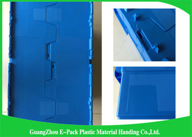 600 * 400 * 315mm Plastic Attached Lid Containers Stackable And Nestable PP Materials