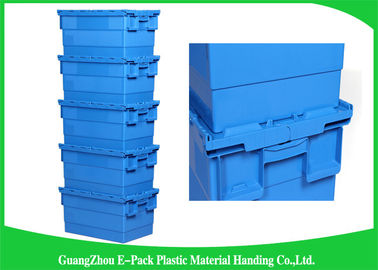 600 * 400 * 315mm Plastic Attached Lid Containers Stackable And Nestable PP Materials