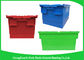 Customzized Plastic Moving Boxes Attached Lid Containers For Warehouse