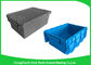 Blue  PP Plastic Attached Lid Containers , plastic storage boxes with lids