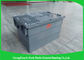 Customzied Plastic Moving Boxes For Warehouse , Attached Lid Totes