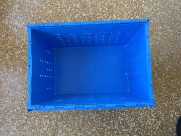 Attached Lid Mesh Body Plastic Storage Crates For Transportation