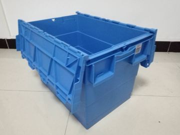 Large Plastic Nesting Storage Totes Attached Lids Customized Color